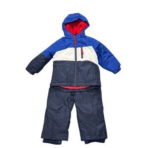 Snozu 2T Boys Girls Toddler Winter Coat Snowsuit Set Overalls Blue Red White
